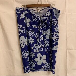 Kechika Women's Blue Floral Sarong Skirt Cover-Up Beach Wrap One Size Fits Most